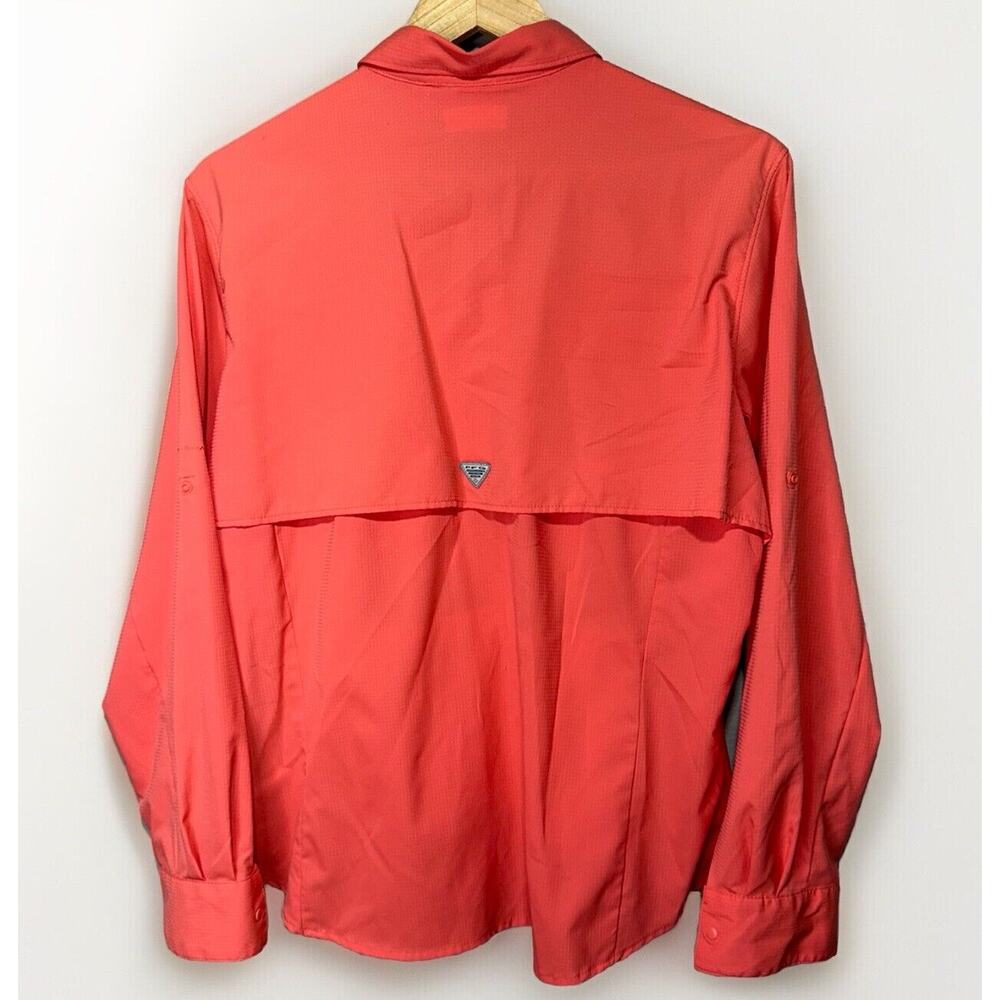 Columbia PFG Button-Up Shirt Women’s Size XL Omni-Shade Long Sleeve Melon Color - Picture 2 of 9